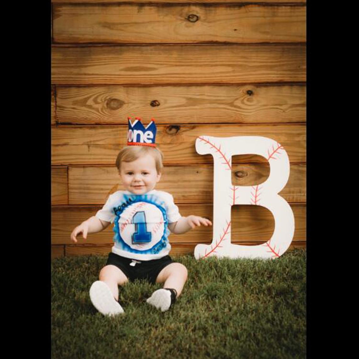 Baseball Crown for 1st Birthday - First Birthday Headwear for Crown Hat，Photo Props for Birthday Party，Baby's 1st Birthday Gift，one Crown hat for Party Favors (Red Blue White) : Home & Kitchen