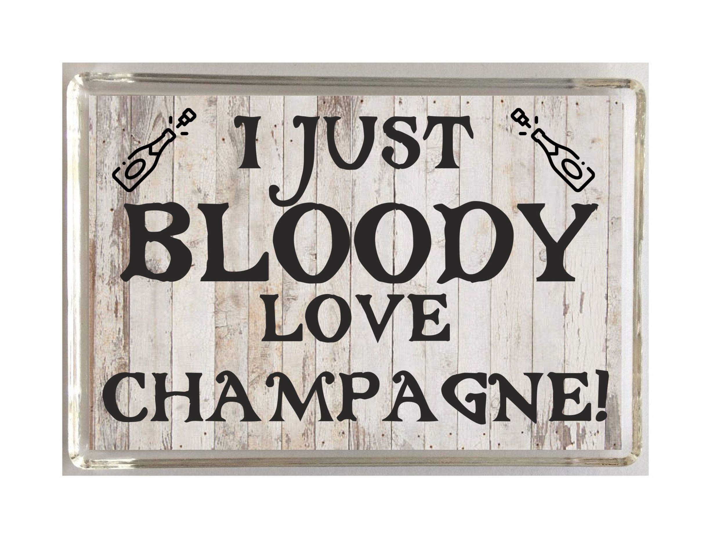 Clare's Cosmetics I Just Bloody Love Champagne! Novelty Alcohol Fridge Magnet, Present For Birthday/Christmas For Champagne Lovers