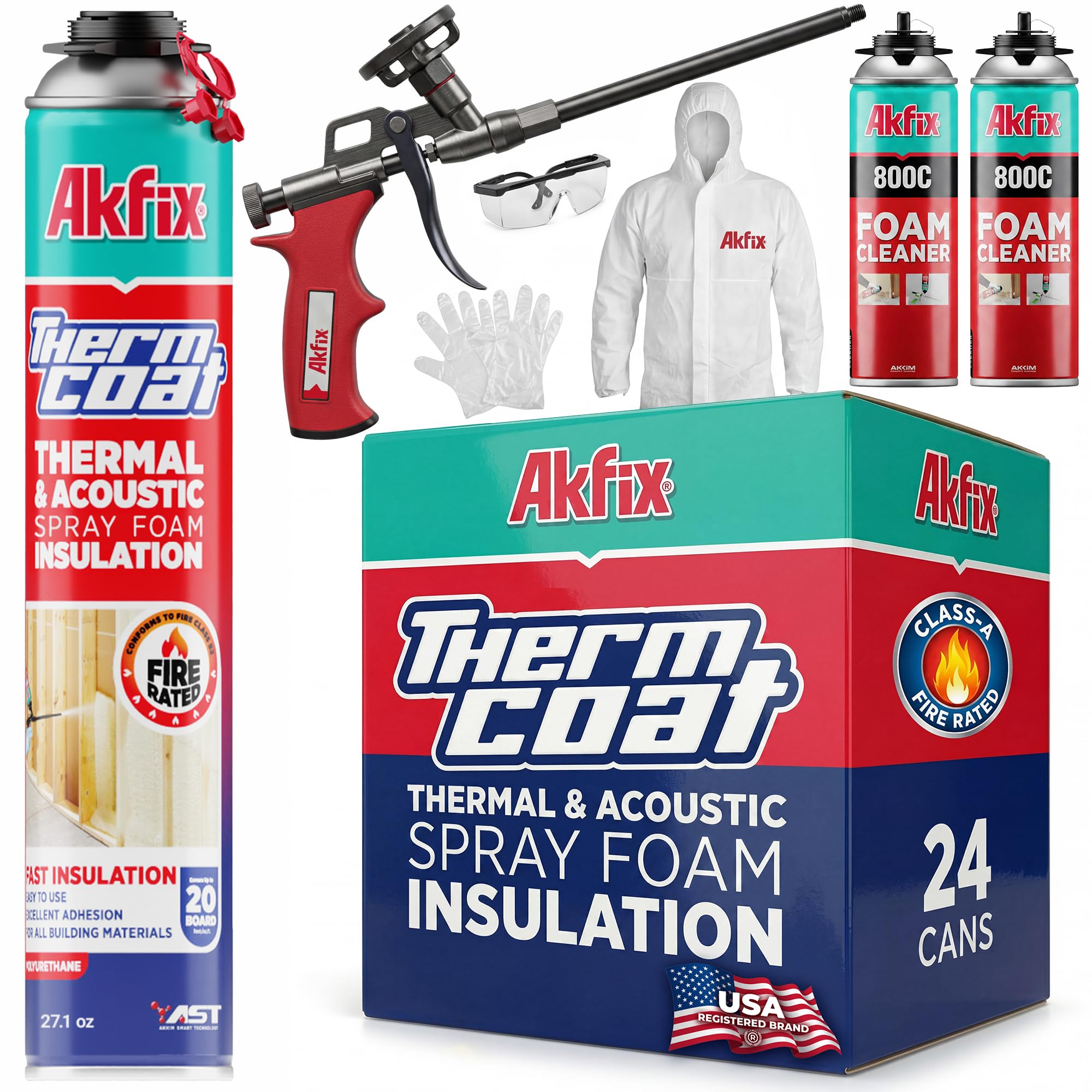 Snapklik.com : Akfix Thermcoat Fire Rated Spray Foam Insulation Kit 480 ...