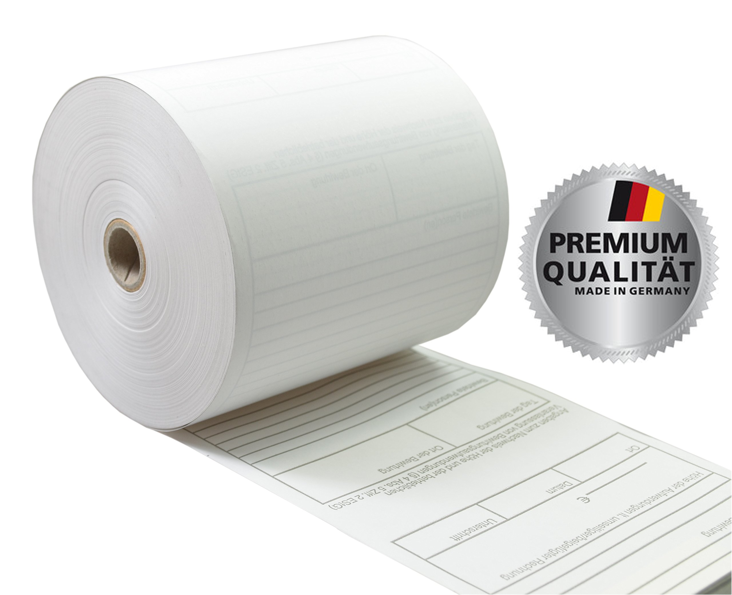 50 Stck. EC Thermorollen 80mm x 80m x 12mm [Rollendurchmesser 78mm] Bewirtungsbelegaufdruck auf der Rueckseite Kassenrollenpapier aus 55g/m2 starken Thermopapier