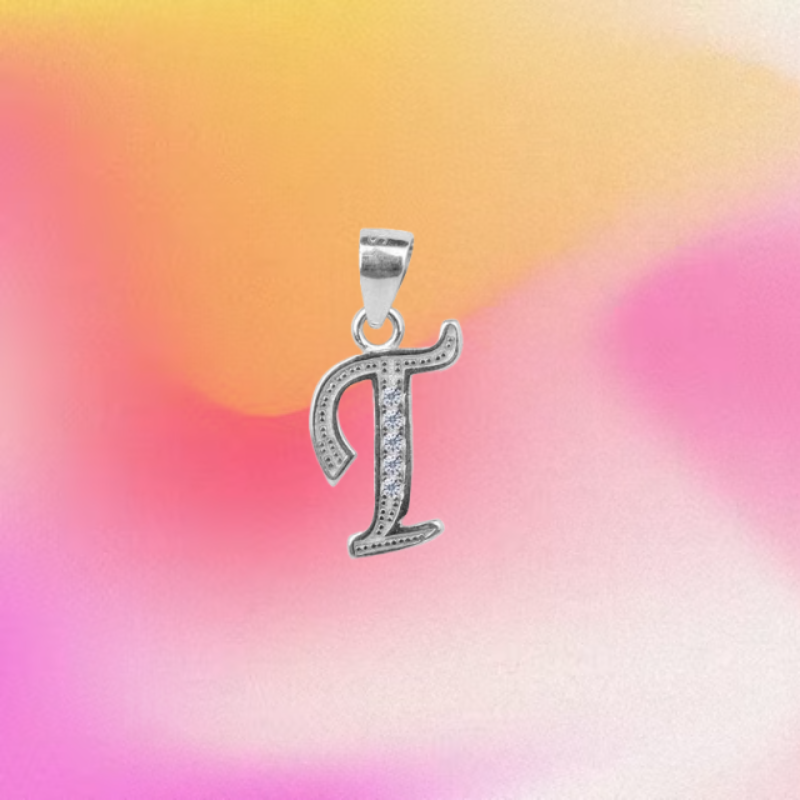 Buy Paavni 925 Sterling Silver T Letter Alphabet Pendant with