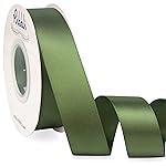 Ribbli Moss Green Satin Ribbon,Double Faced Satin 1-1/2 inch x Continuous 25 Yards,Use for Bows Bouquet,Gift Wrapping,Wedding Decoration,Floral Arrangement