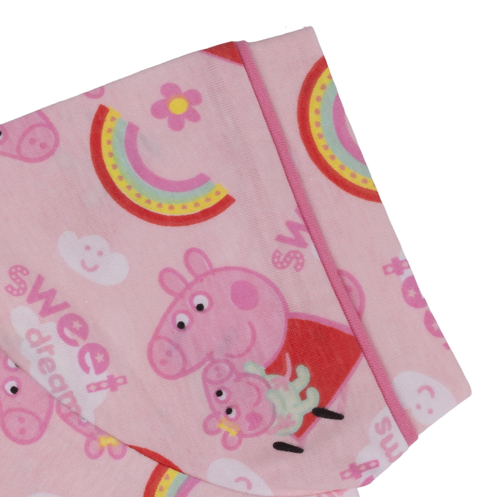 Peppa Pig, 100% Cotone con Bottoni Pigiama a Maniche Corte, Pink, Rosa
