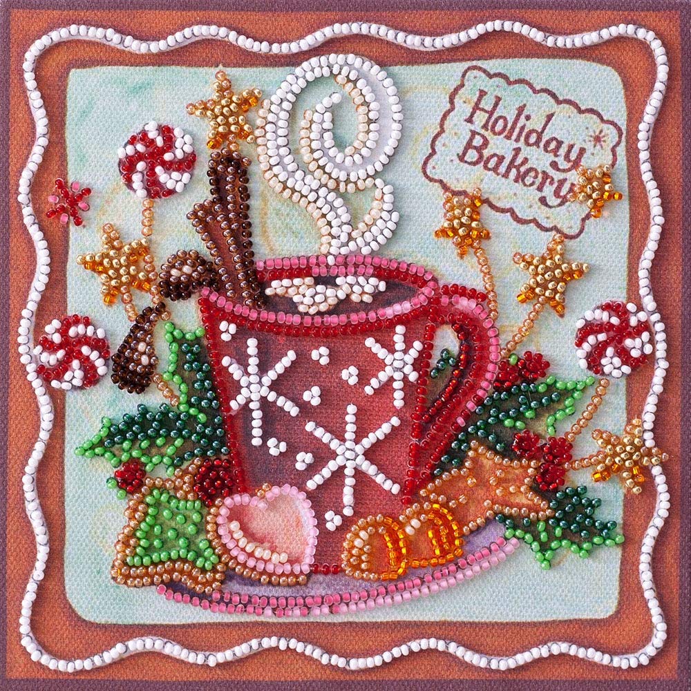 Kit Broderie Perles Point De Perles Abris Art - Motif Cœur Dentelle 15x16 Cm - Tissu Coton, Perles Preciosa