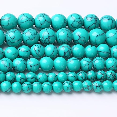 Miniatura 3 de 60 cuentas de piedra turquesa de 0.236 pulgadas (0.236 in), cuentas de piedras preciosas naturales, curativas, energía curativa, fabricación de joyas