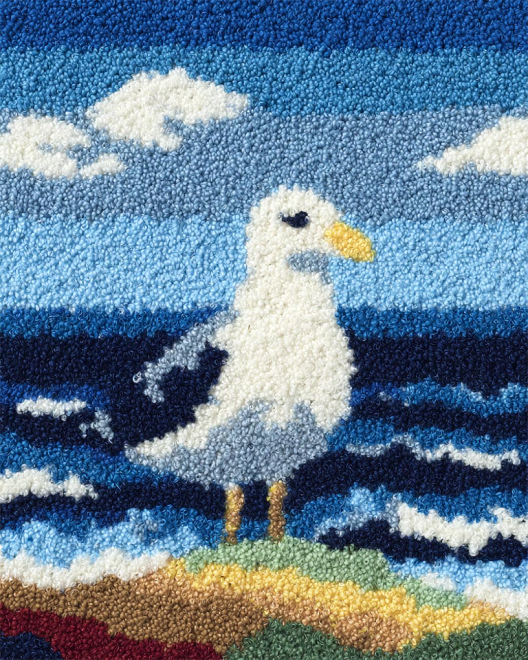 AxiangziK DIY Stamped Cross Stitch Kits Cartoon Seabird 11CT 50x70cm