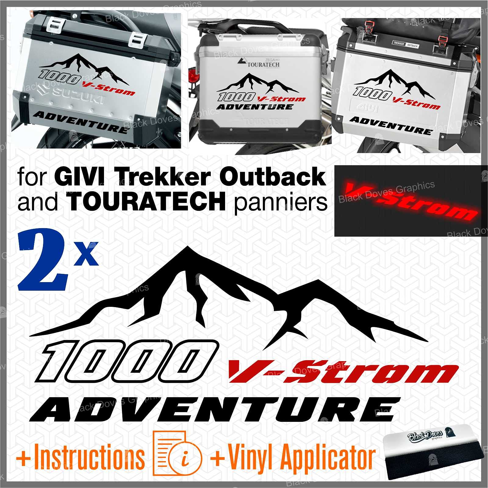 Kit autocollants valises pour Suzuki V-Strom 1000 et road trips d'aventure