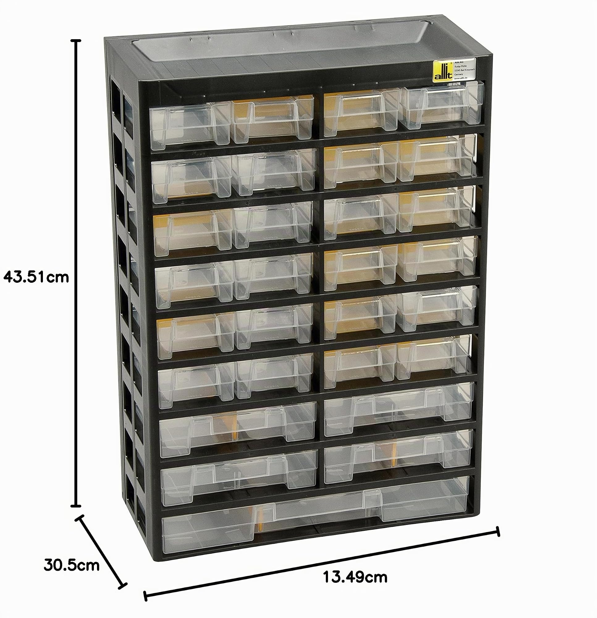 Allit Kleinteilemagazin VarioPlus Basic 47 schwarz, gelb, Sortierkasten 458100 – Ansicht 5