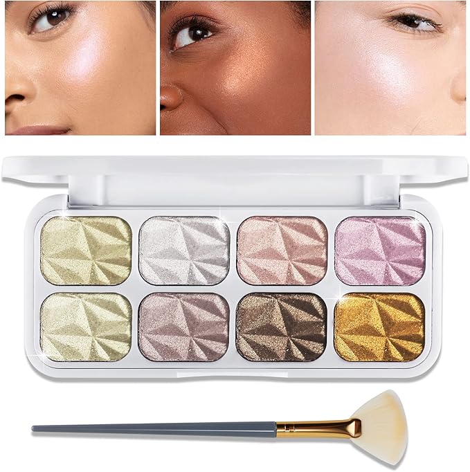Erinde Highlighter Makeup Palette, Shimmer Contouring Facial Bronzer