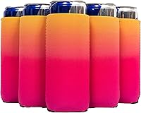 Vista 24 de QualityPerfection Fundas delgadas para enfriar latas, cerveza/energía (paquete de 6) para bebidas en blanco, 12 onzas, alta calidad, 0.157 in