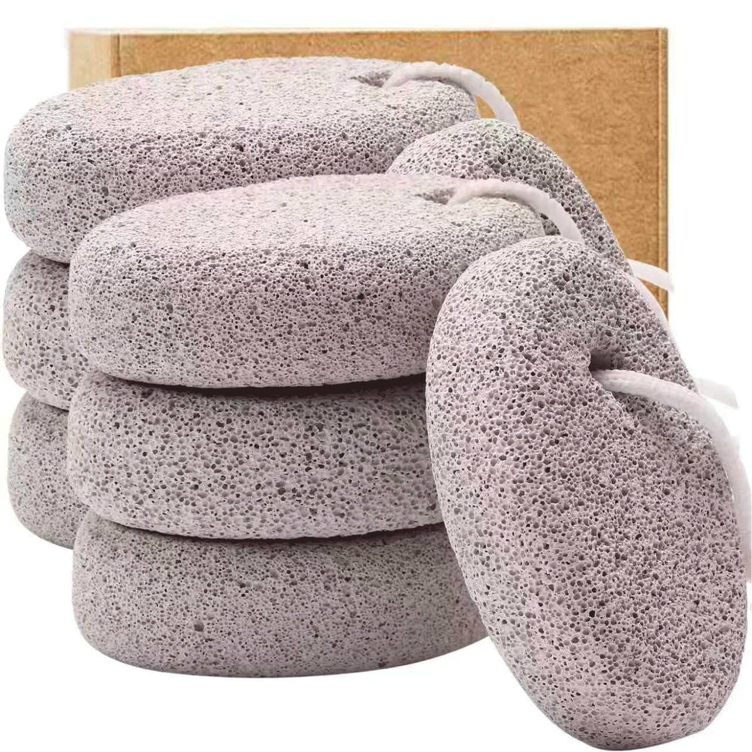 8PCS Natural Pumice Stone for Feet, Borogo Lava Pedicure Tools Hard Skin Callus Remover 2 Count (Pack of 1)