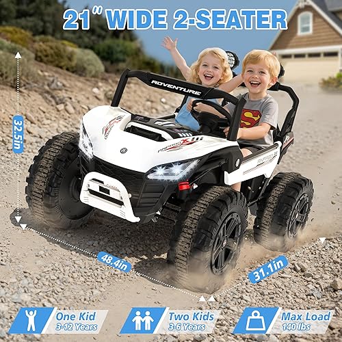 Miniatura 3 de ANPABO Juguetes de paseo de 24 V para niños grandes, automóvil de 2 plazas, automóvil eléctrico para niños de 4 x 200 W con control remoto, luces