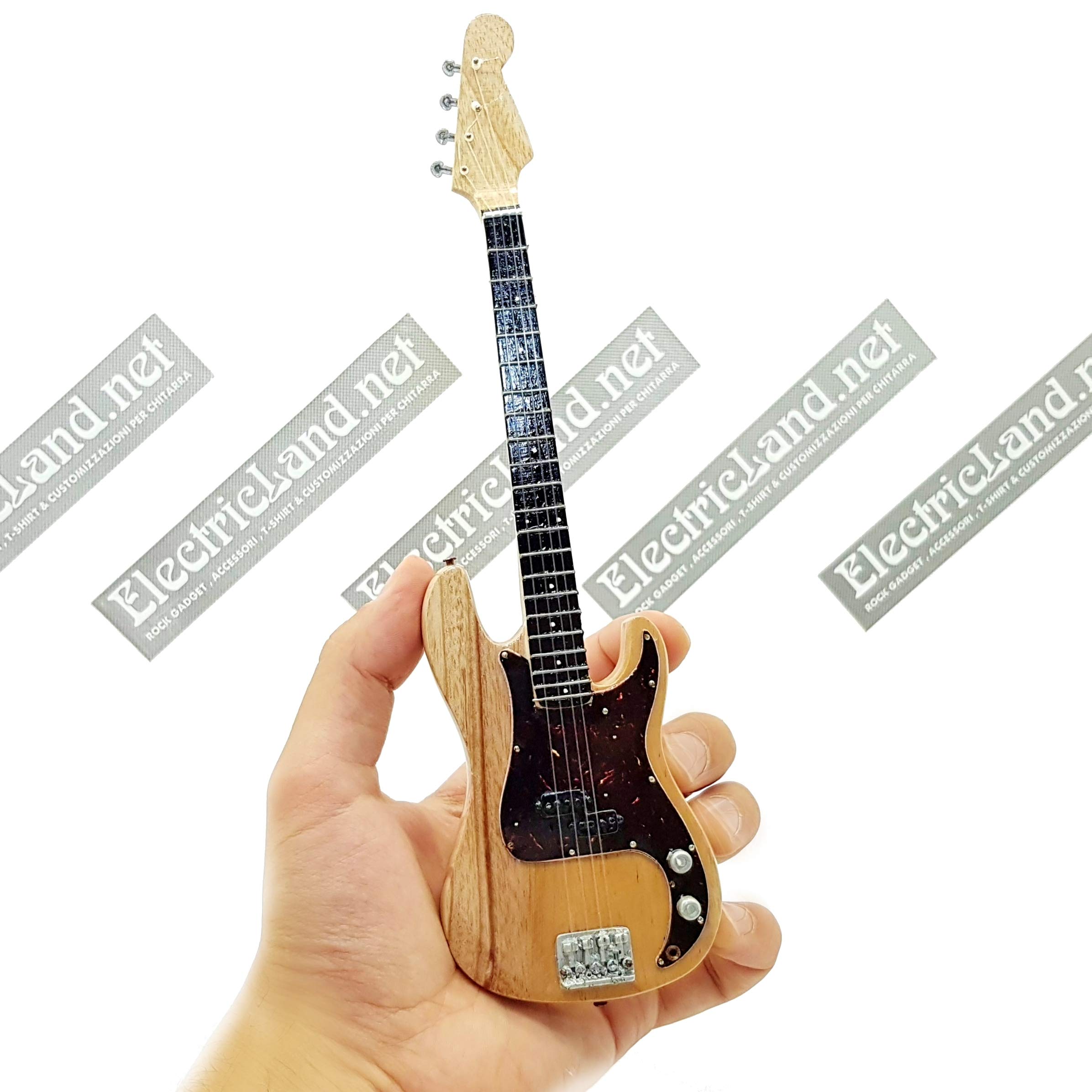 Mini Guitar John Deacon Queen Jazz Precision Bajo réplica Model + Hard Case Box miniatura a escala 1:4 Guitarra miniatura con funda de colección gadget Rock memorabilia