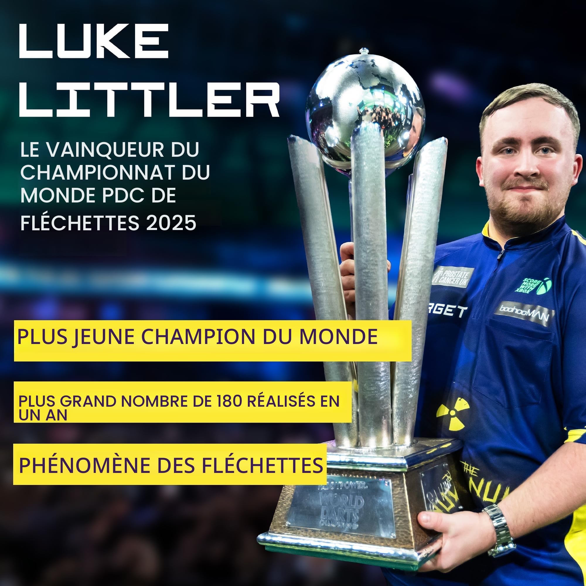 Target Darts Luke Littler Tapis de fléchettes The Nuke Darts | Tapis de fléchettes avec Pointe Souple et Pointe en Acier Distance de Ligne de Projection | Tapis antidérapant pour la Protection du Sol