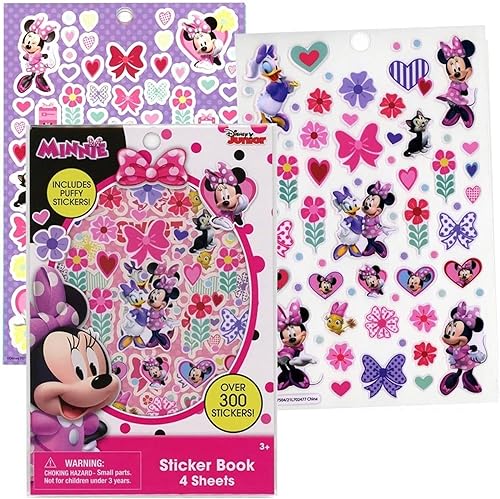 Disney Libro de calcomanías de Minnie Mouse  4 hojas  Más de 300 calcomanías