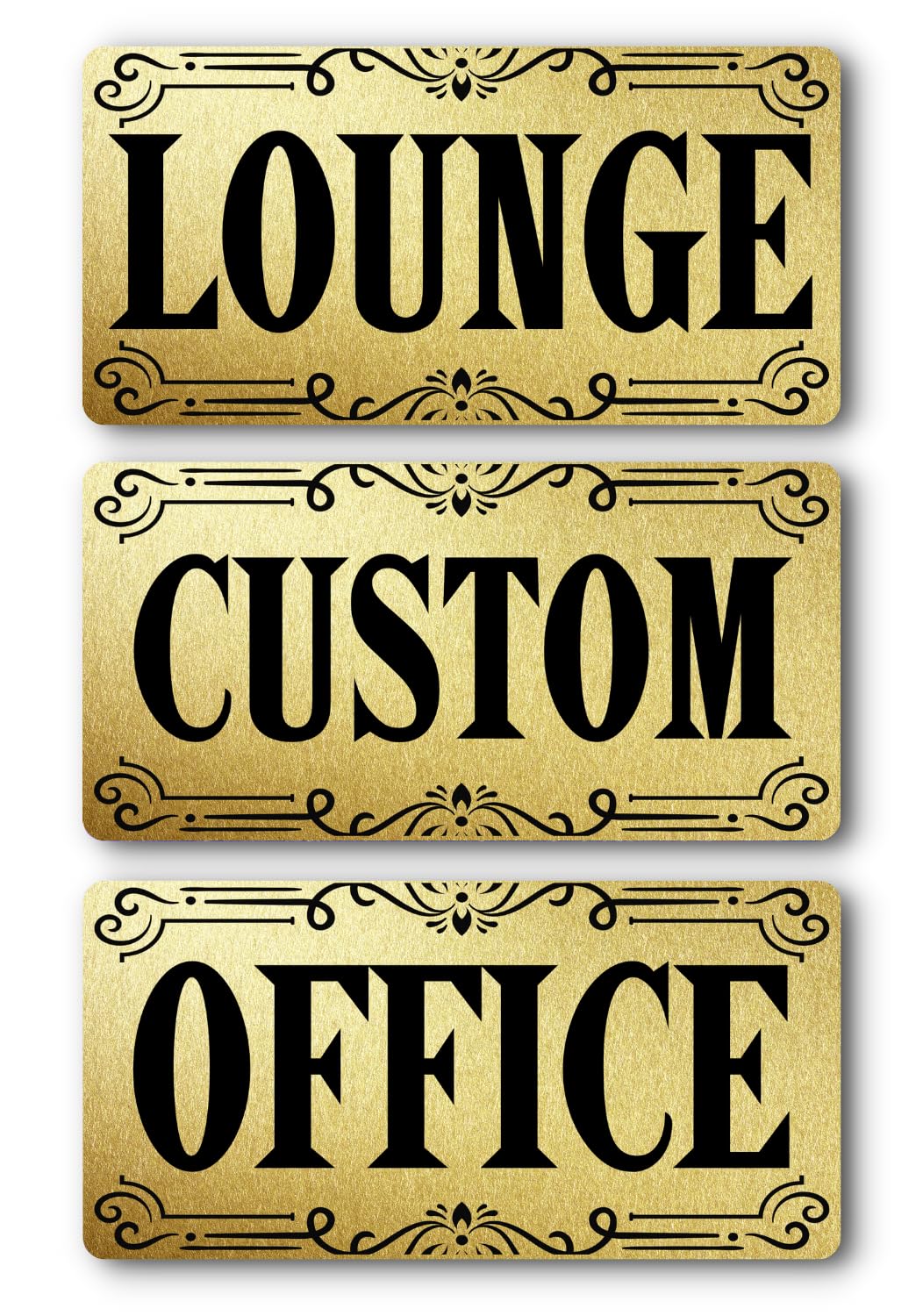 Door Sign Personalised, Custom Made Metal Room Sign, Bespoke Business Walls & Home, Enter Text or Name, Indoor/Outside House Gold — image 1