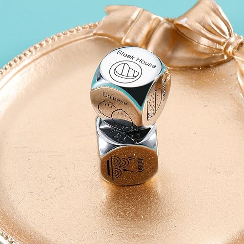 Miniatura 7 de ARKUKU 2 piezas de dados de decisión de alimentos, decidor, aniversario, cita, noche, regalos para hombres, mujeres, parejas, día de San Valentín,