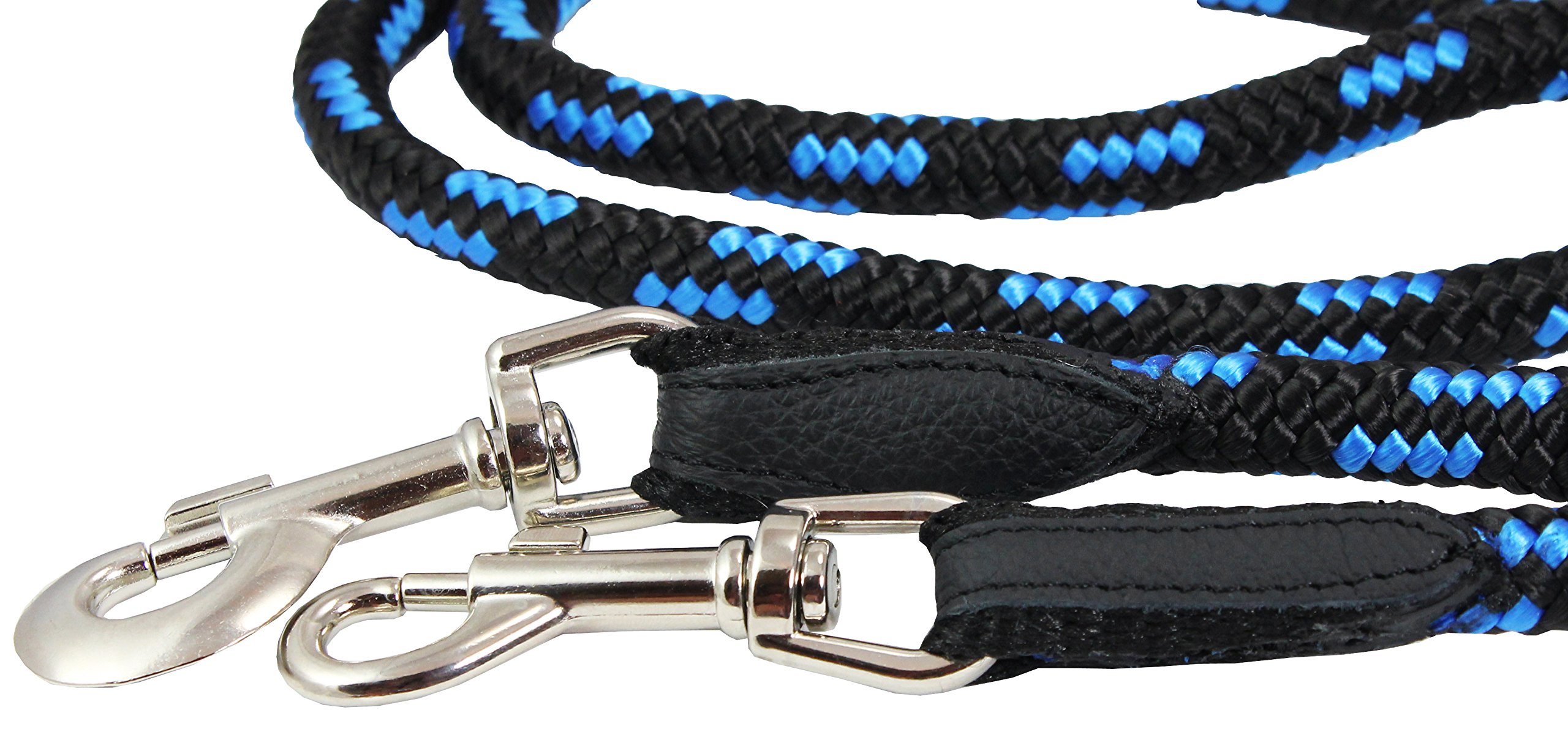 réglable multifonctionnel Corde Laisse pour chien 106,7 - 177,8 cm (grande ; 1/5,1 cm (12 mm) de diamètre, Bleu/noir)