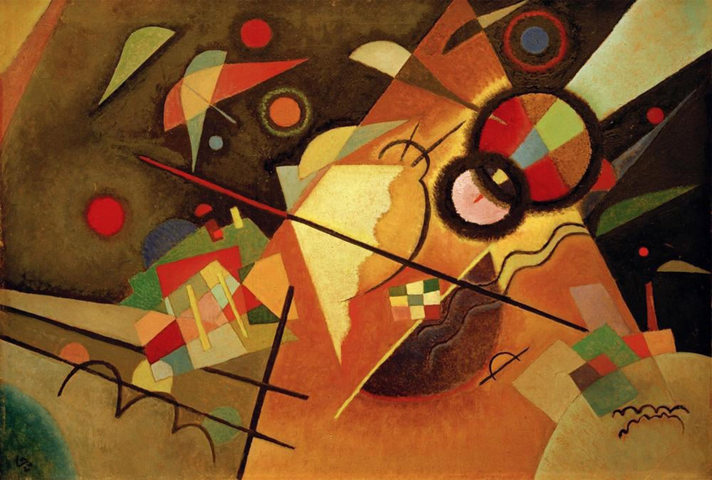 POSTERIIk Famous Modern Artwork Art Mural Gelbe Spitze by Wassily Kandinsky Oil Paintings Pictures for Home Decor 60x90cm