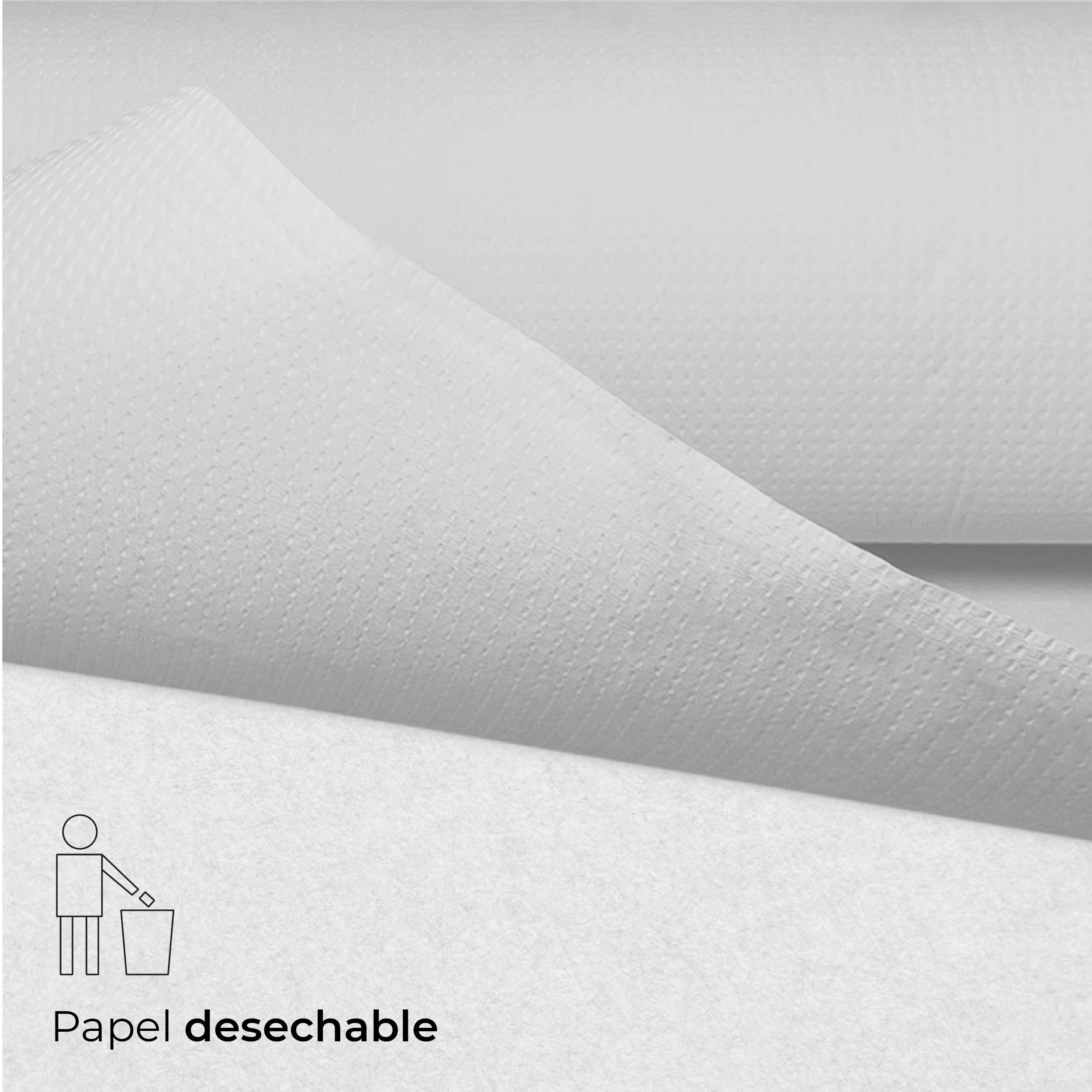6 Rollos Papel Camilla Ecológico Blanco 59cm x 65m Precorte 2 Metros | Rollos de Papel Camilla para Masaje y Estetica