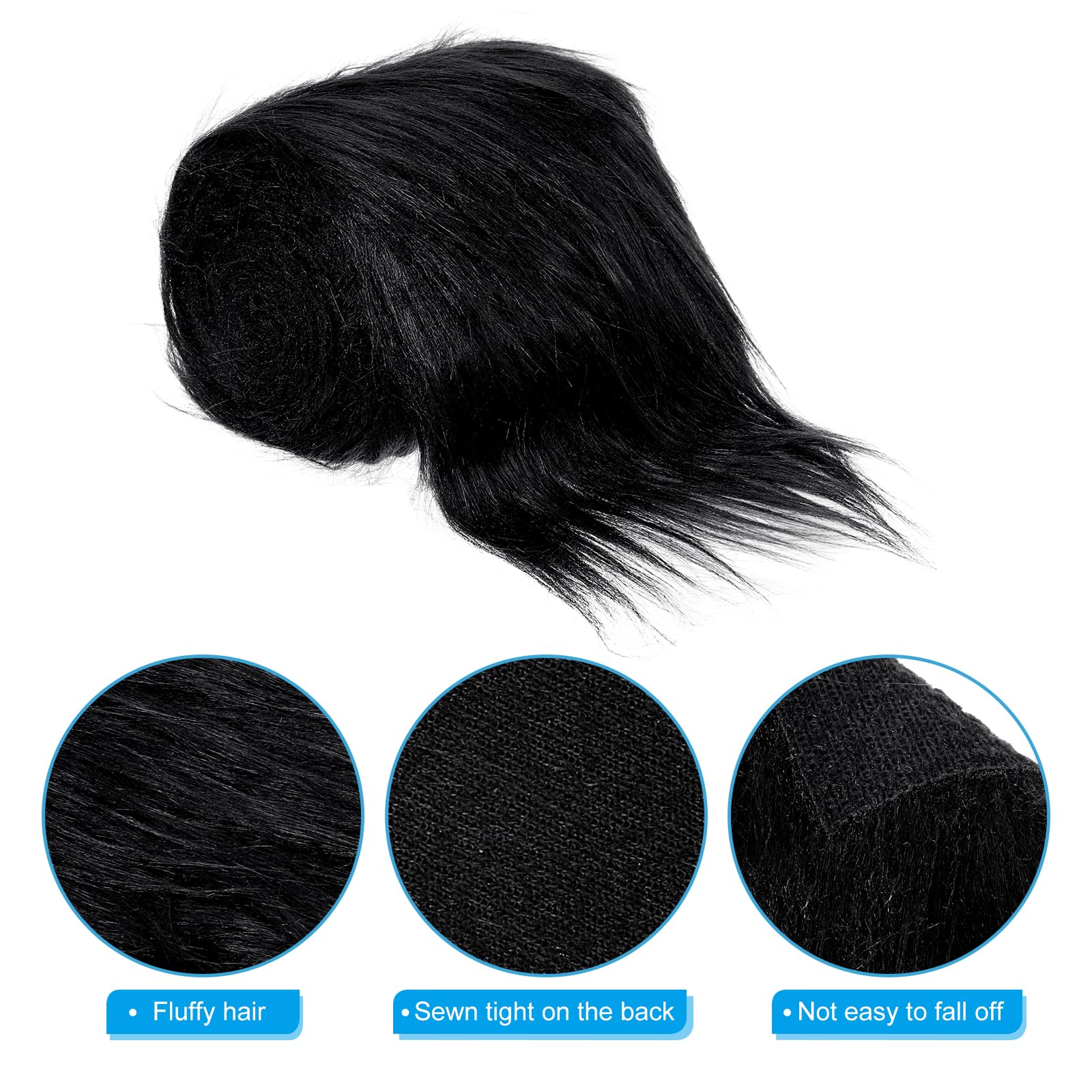 PATIKIL Plush Faux Fur Fabric Precut Strips, 59" x 4" Fluffy Faux Fur Ribbon for DIY Crafts Christmas Halloween Gnome Beard, Black - Image 4