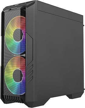 Cooler Master HAF 500 PC Case: Mid-Tower, 2 x 200mm Pre-Installed ARGB Fans for High-Volume Airflow, Rotatable 120mm GPU Fan, Versatile Cooling Options, Tempered Glass Side Panel, Removeable Top