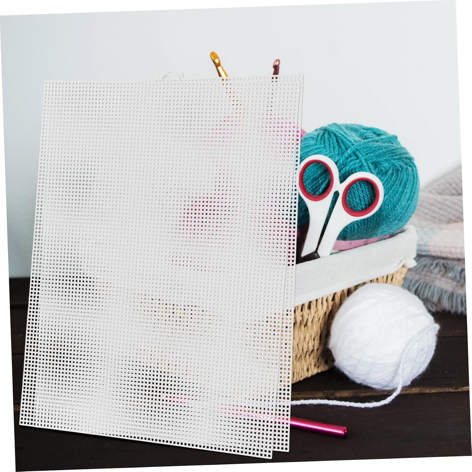 OSALADI 6pcs Clear Plastic Canvas Sheets for Crafting and Embroidery Sturdy Mesh Knitting Sheets for DIY Coasters and Tissue Boxes
