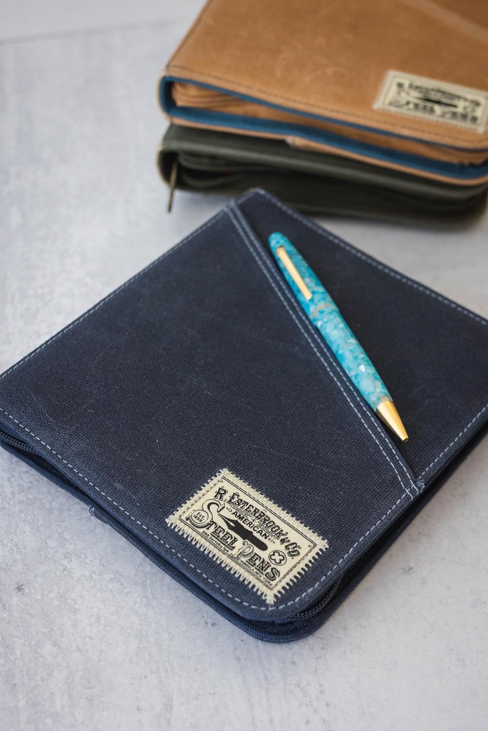 Esterbrook Canvas Collection - 20 Pen Zipper Case - Navy Blue