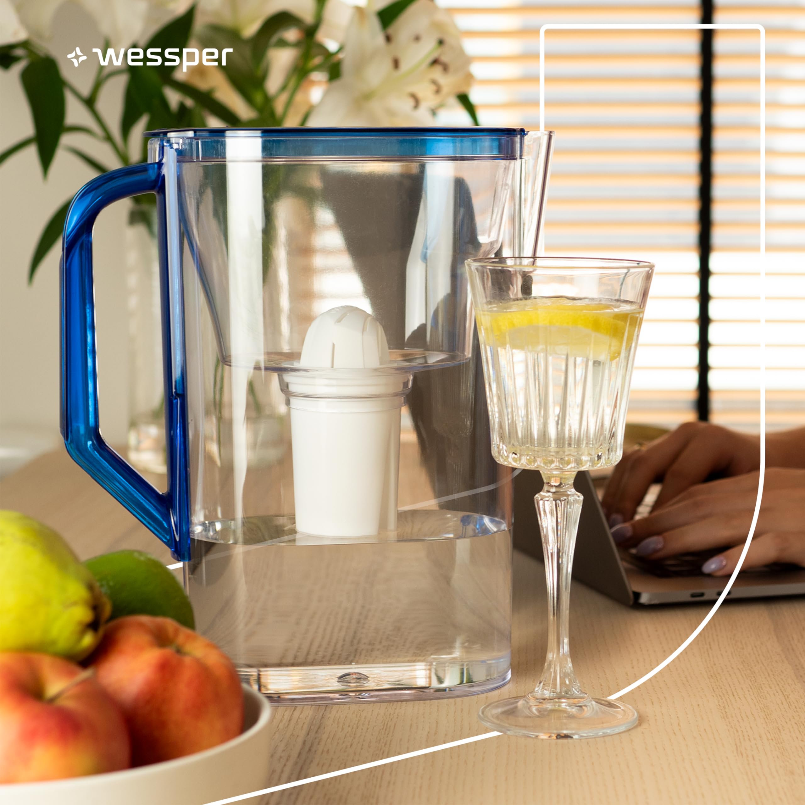 Caraffa Filtrante Wessper 2,7L Nero - Compatibile Con Filtri Brita, Per Frigorifero - Foto 10