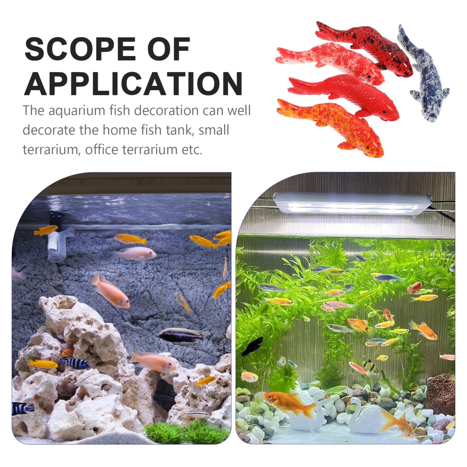 Homoyoyo 5piezas Decoración y Duradera De Peces Flotantes para Acuarios y Decoración De Oficinas