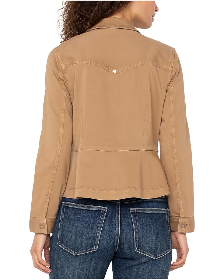 Liverpool Los Angeles Petite Soft Touch Twill Peplum Hem Trucker Jacket - #2 of 2