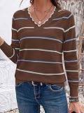 BTFBM Womens Sweaters Striped Long Sleeve Pullover – Long sleeves for cold weather