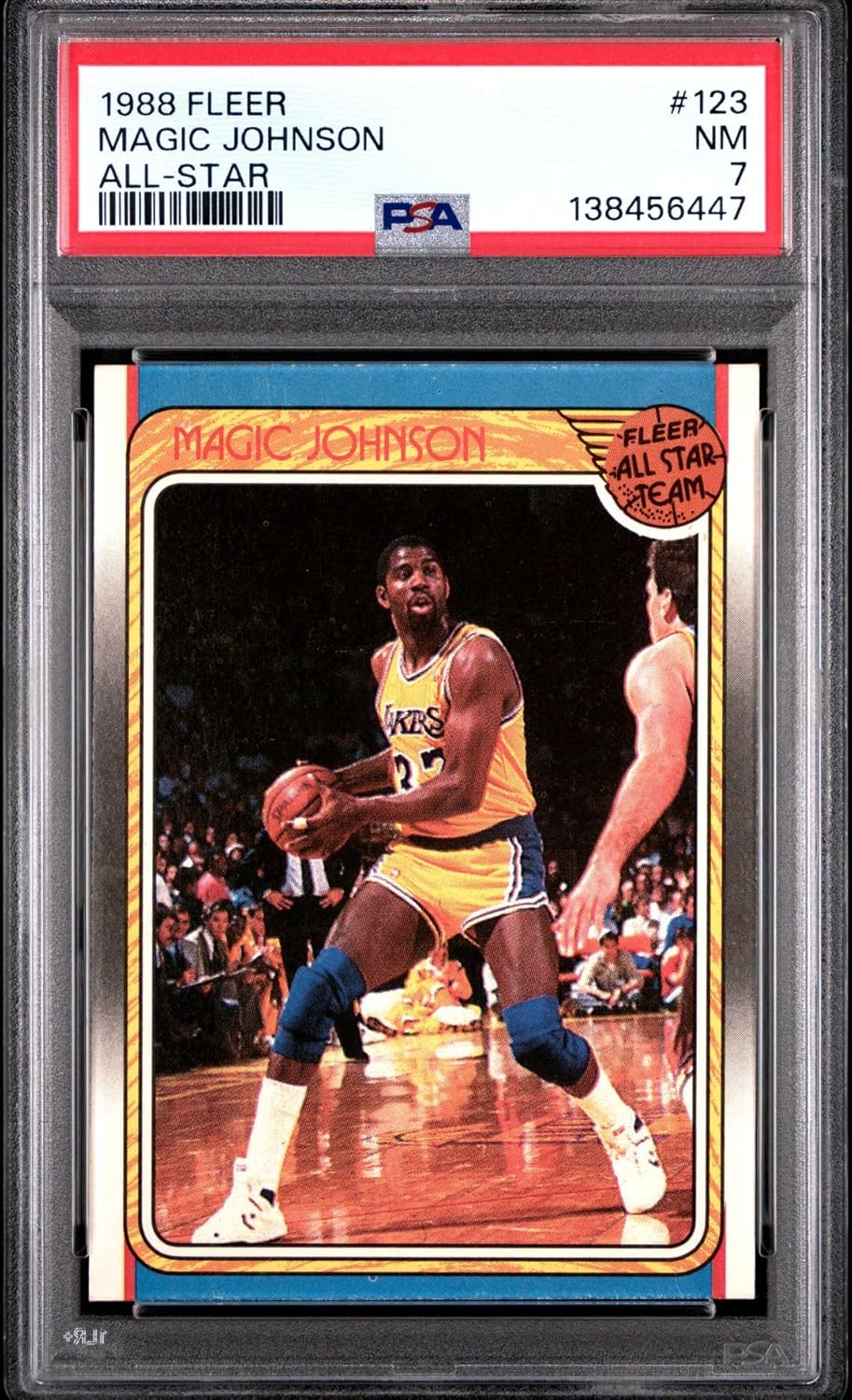 1988 Fleer Magic Johnson All-Star Card #123, PSA Graded NM 7, Los Angeles Lakers + 1992 UD Magic Johnson