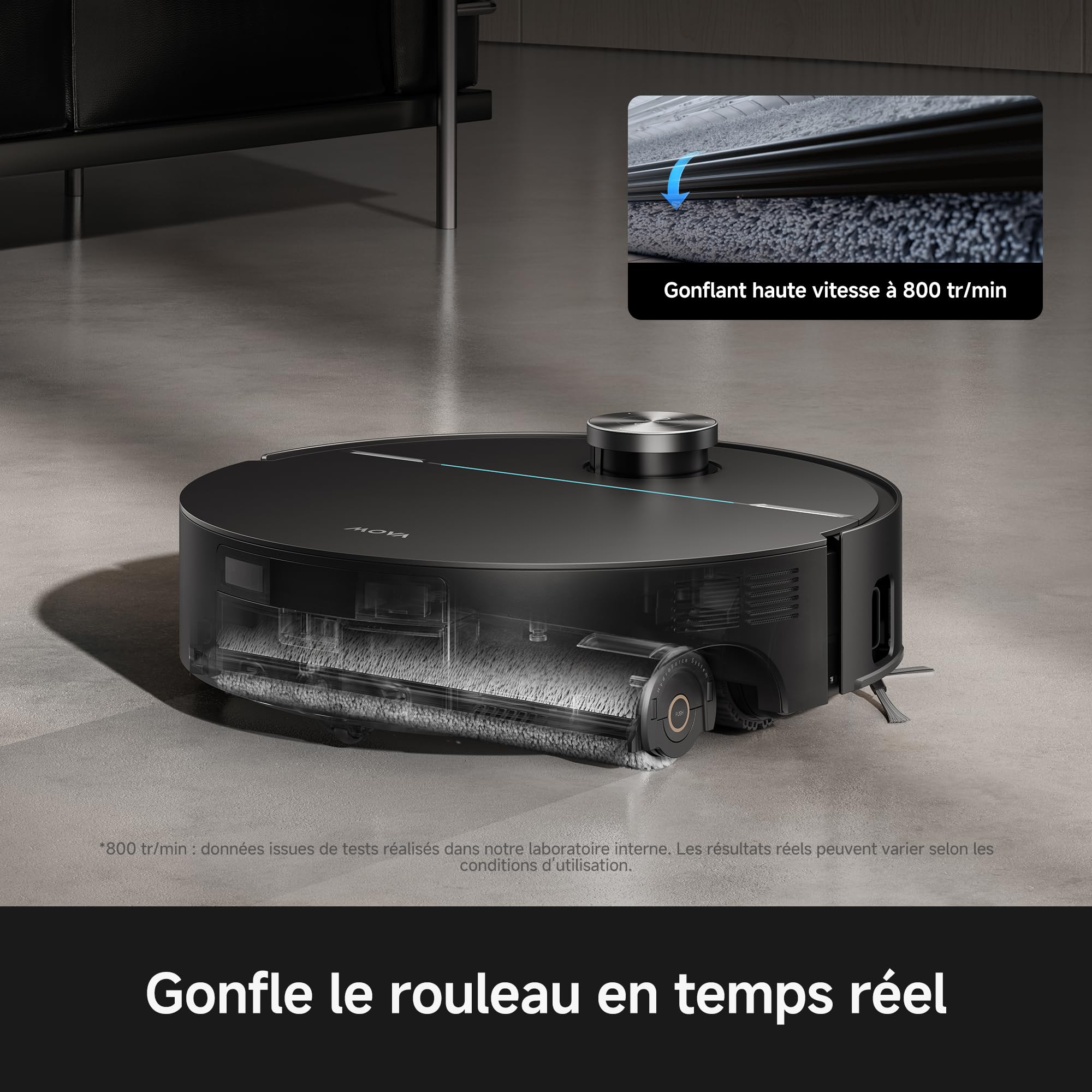 MOVA Z70 Ultra Roller Complete Robot Vacuum Cleaner, HydroForce 2.0 18 N, 36 000 Pa, odporny na plątanie, przedłużanie szczotki i wałka, przeszkoda do 9 cm, technologia AutoShield, mycie mopa w