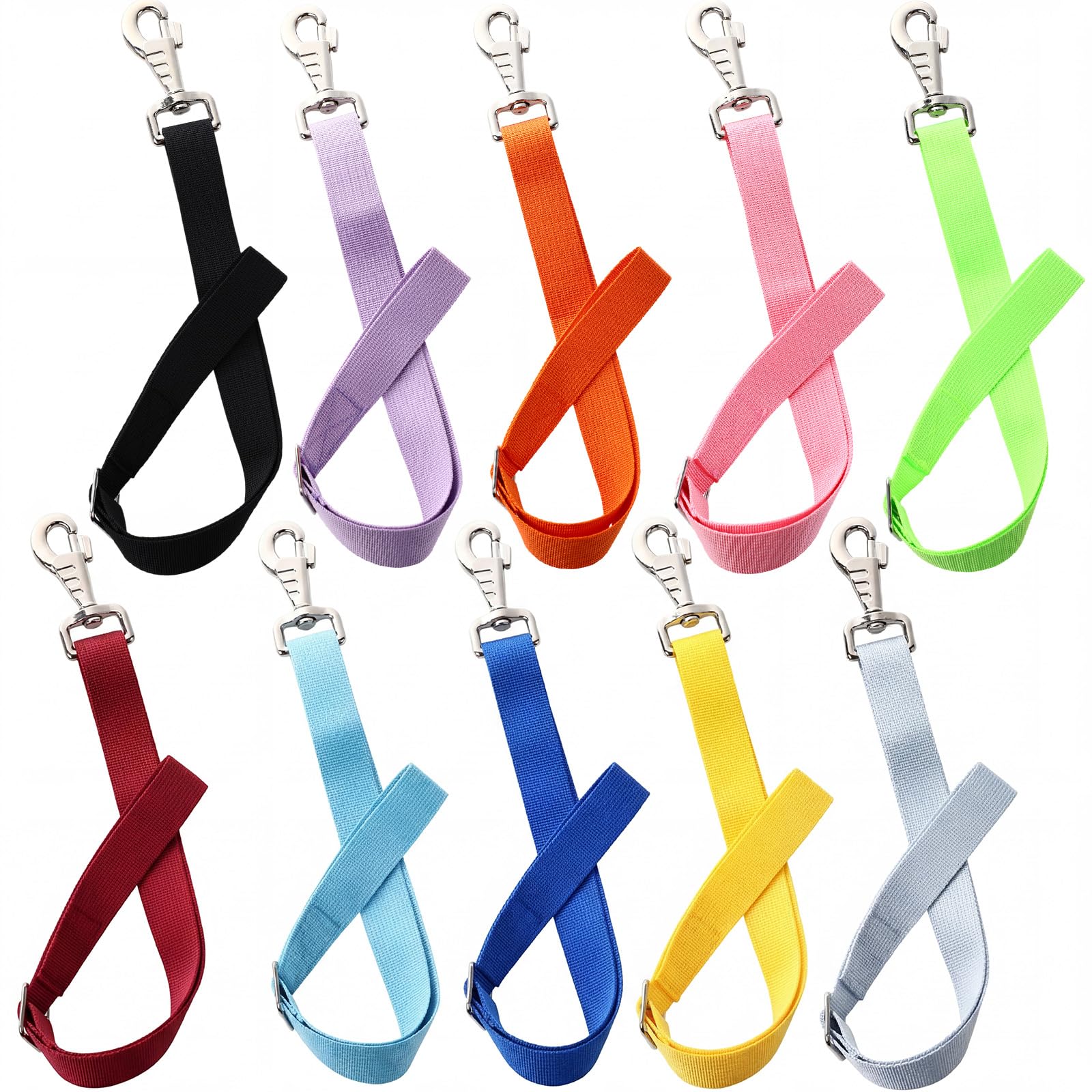 10 Pcs Horse Bucket Strap Hangers, Adjustable 20 to 31 in, Colourful