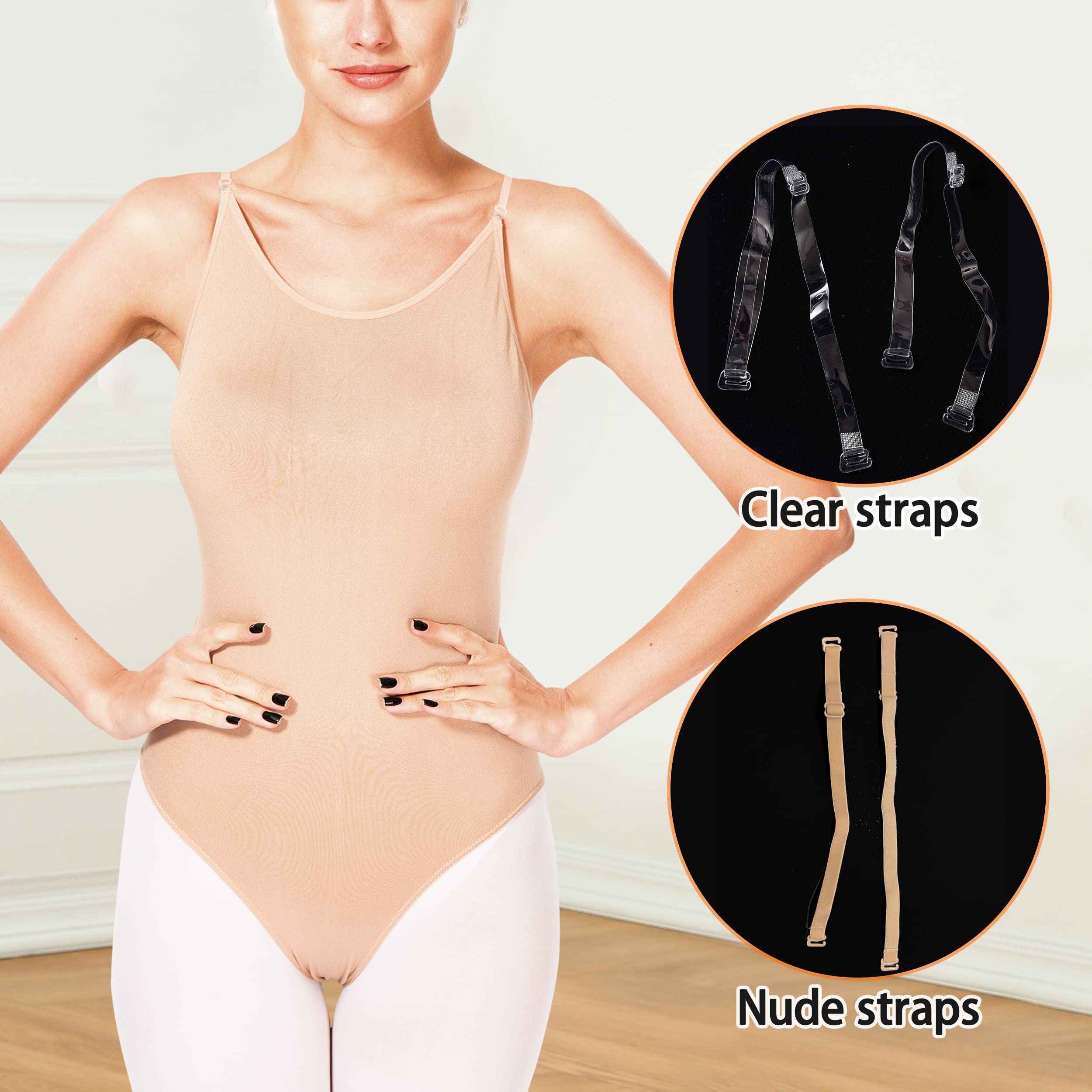 DANSHOW Body da danza classica con canotta per ragazze Body da ginnastica per danza nuda da donna