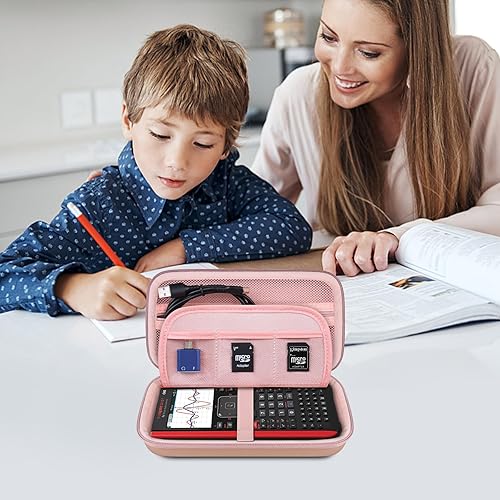 Miniatura 7 de Elonbo Funda de transporte para calculadora gráfica de color Texas Instruments TI-Nspire CX II CASCX IICXCX CAS, bolsillo con cremallera adicional
