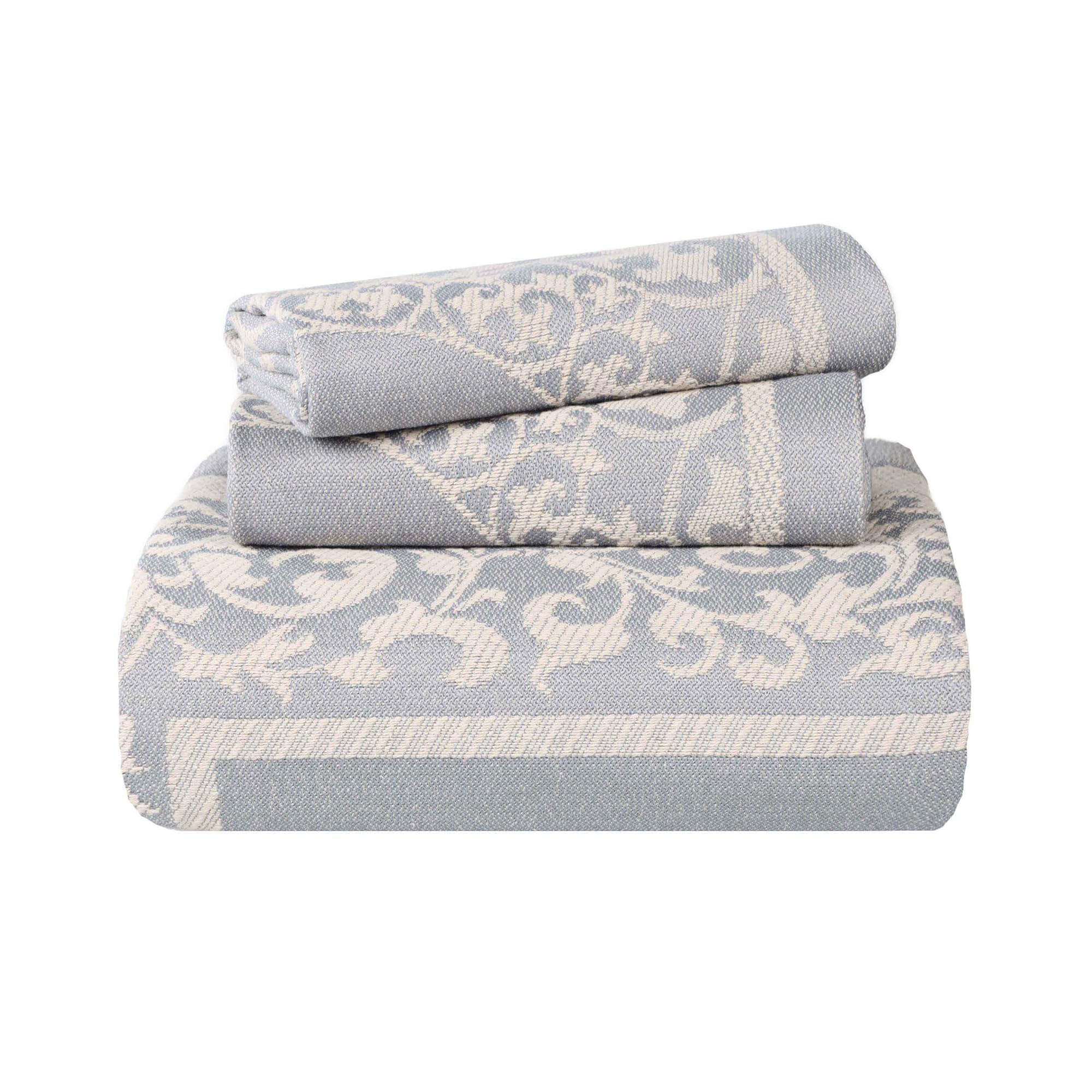 SUPERIOR Cotton-Polyester Blend Jacquard Weave Medallion Textured 2-Piece Bedspread Set, Twin, Slate Blue-image-27