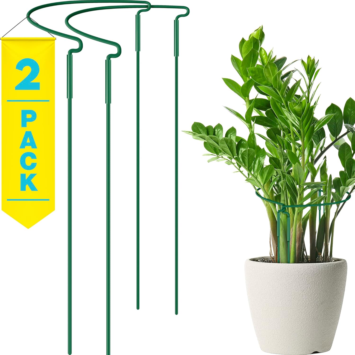 Gray Bunny Plant Support for Tall Plants 2 Pack Large