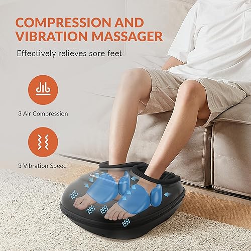 Miniatura 3 de CILI Máquina masajeadora de pies con compresión de vibración de amasamiento de calefacción, masajeador de pies para aliviar la fascitis plantar,