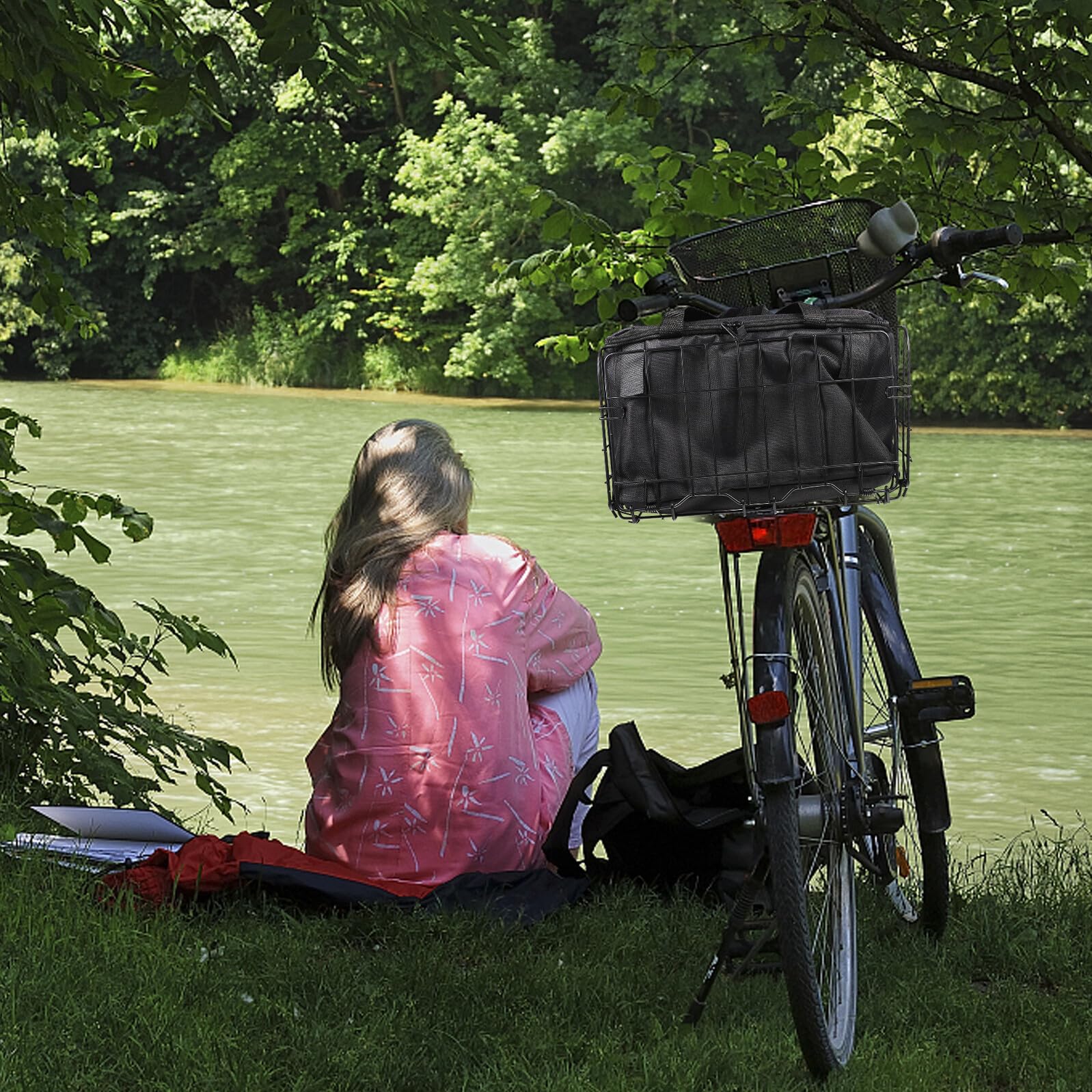 2stücke Fahrradkorb Abnehmbar Fahrradkorb Faltbarer Frontkorb Für Mountainbike Hängekorb Fahrradzubehör Korb Für Mountainbike
