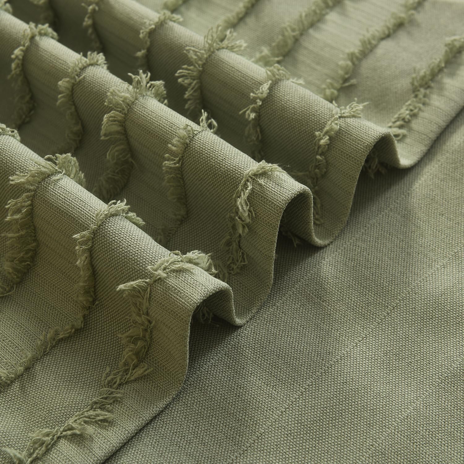 Roslynwood Home Boho Chic Rod Pocket Sheer Window Sage Green Curtain 72 inches Long - Light-Filtering Voile Panel for Living Room/Bedroom, 2 Panels