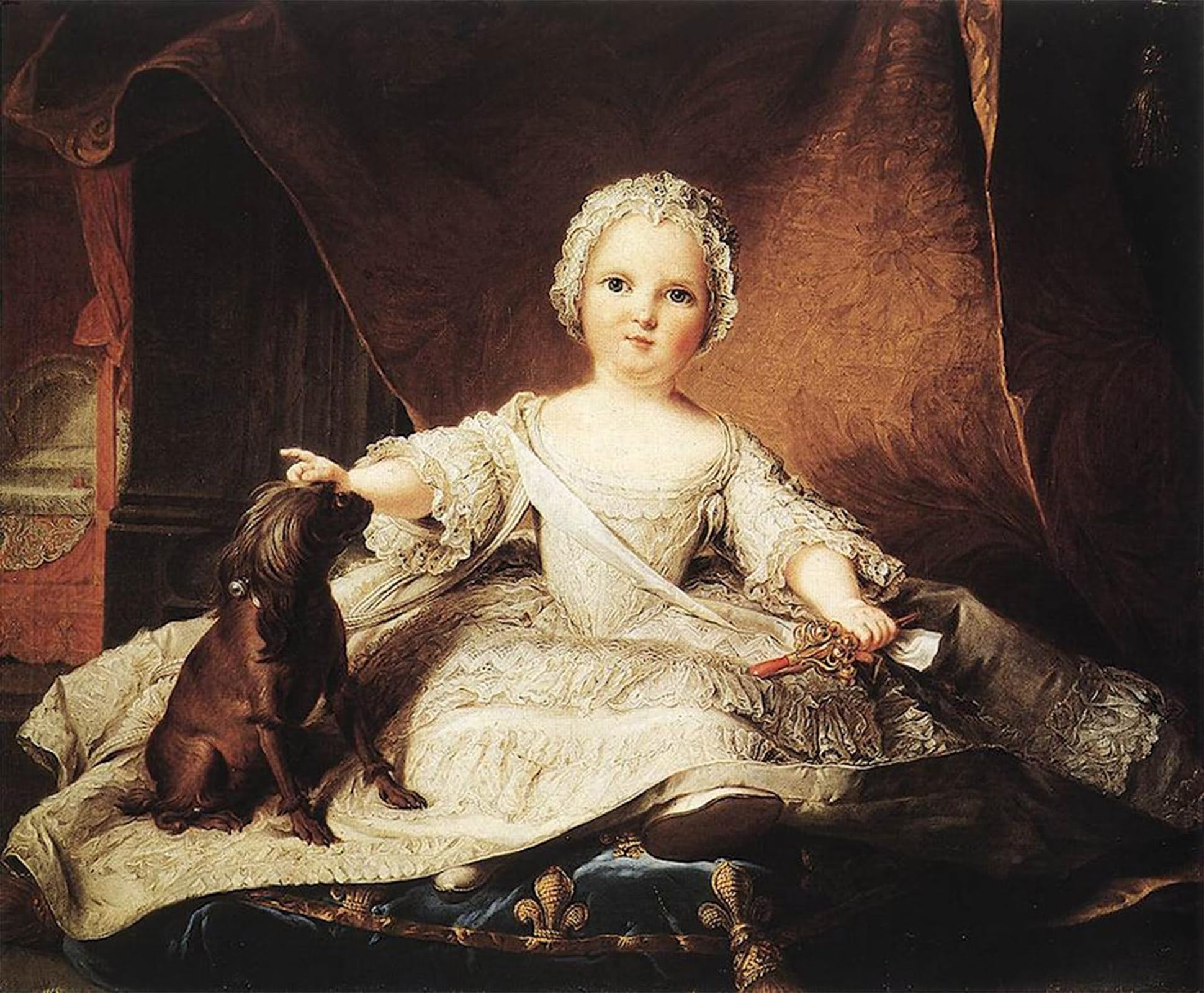 Serendipitp No Frame Vintage Wall Art Canvas Nordic Poster Canvas Print Picture Portrait Of Madame Maria Zeffirina Jean-Marc Nattier Wall Art Poster For Home Decor 60X90cm