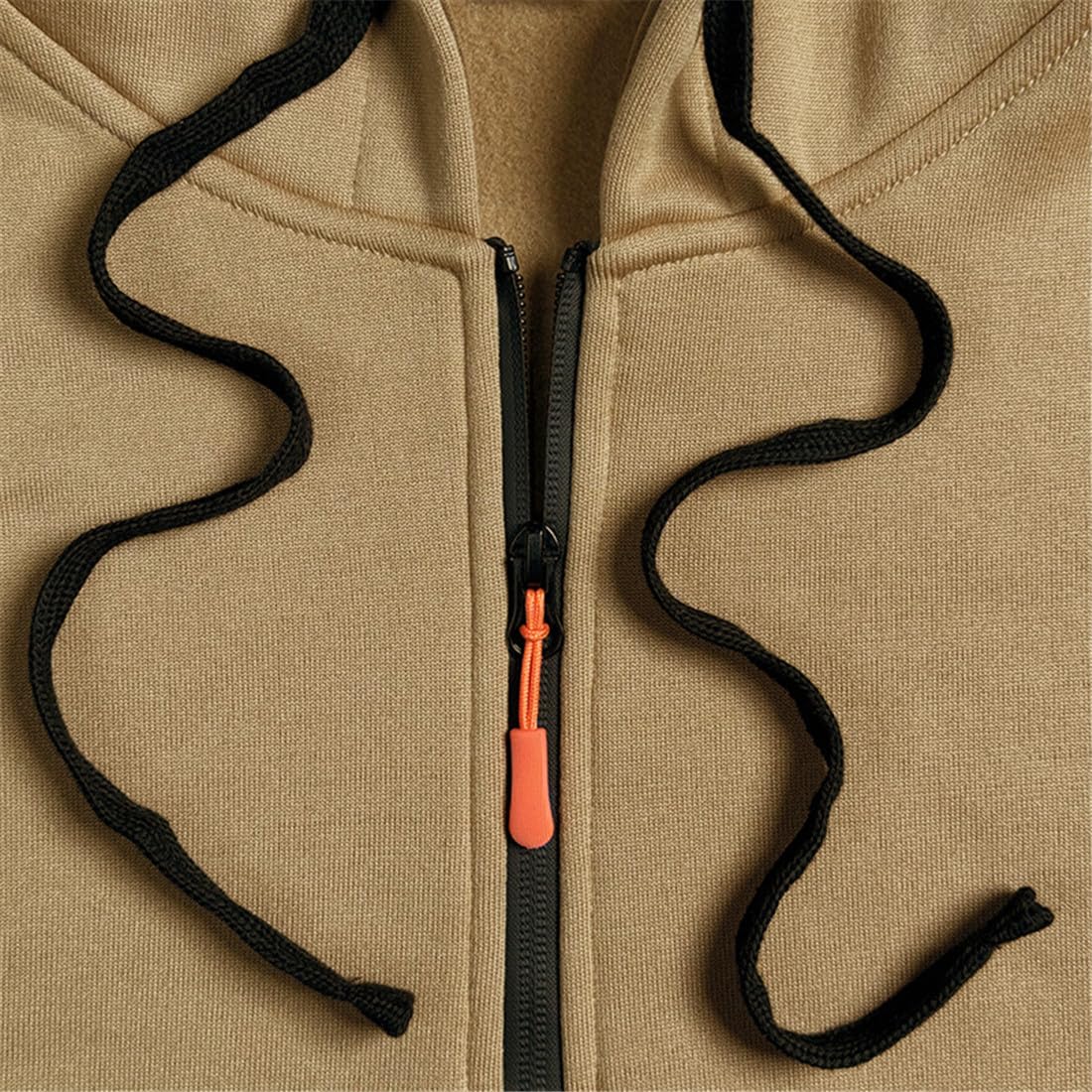 Sweat à Capuche Homme Pull Homme Zippé Manches Longues Couleur Unie Sweatshirt épais Poche Kangourou Sweat pour Hiver et Automne