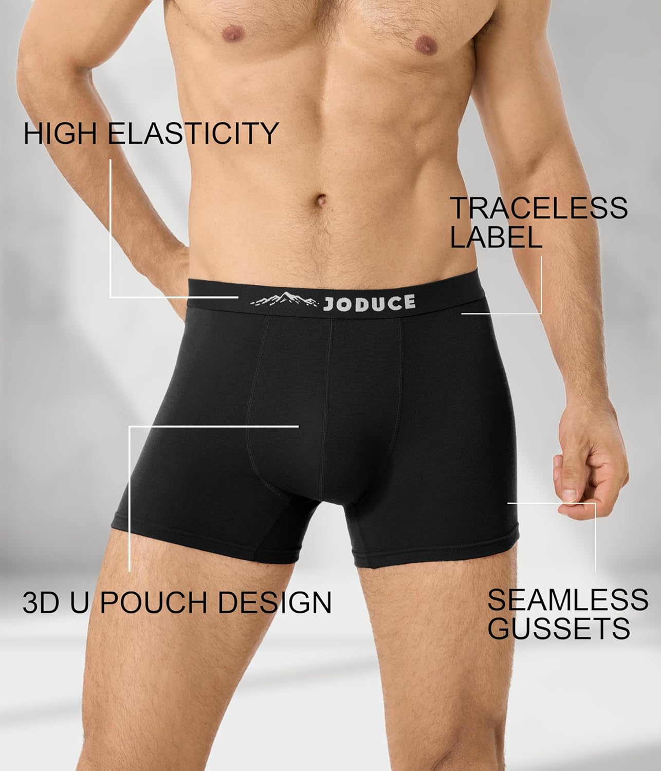 JODUCE 3 Pack Mens Merino Wool Boxer Briefs, Breathable Wool Underwear for Men, Comfortable Moisture Wicking Boxers Shorts - Image 5