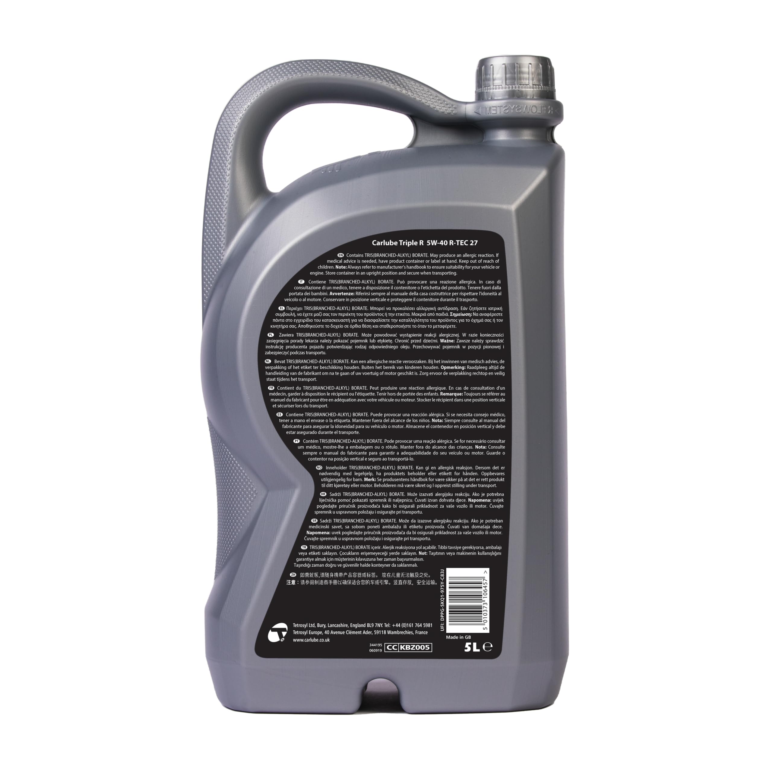 Carlube Triple R 5W-40 C3 Low Saps Totalmente sintético R-TEC 27
