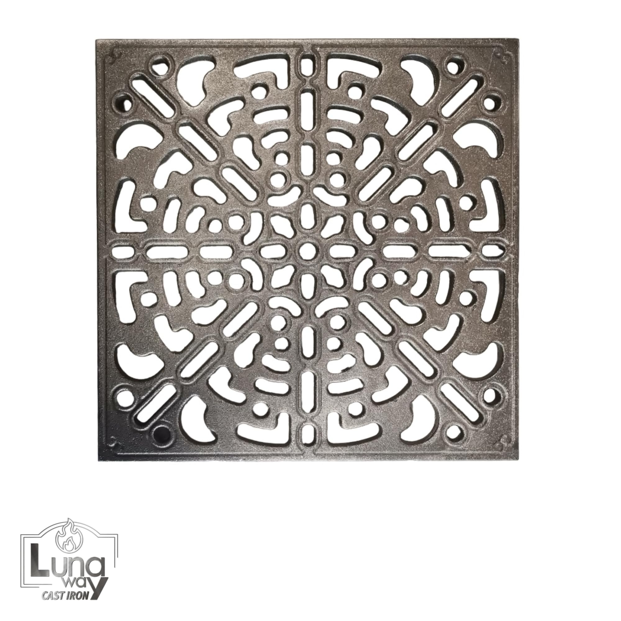 30 x 30 cm - Griglia aerazione ghisa quadrata per camino e cappa by LUNAWAY | Piastra di ventilazione in ghisa per camini e stufe. Favorisce il ricambio dell'aria ed è resistente al calore.
