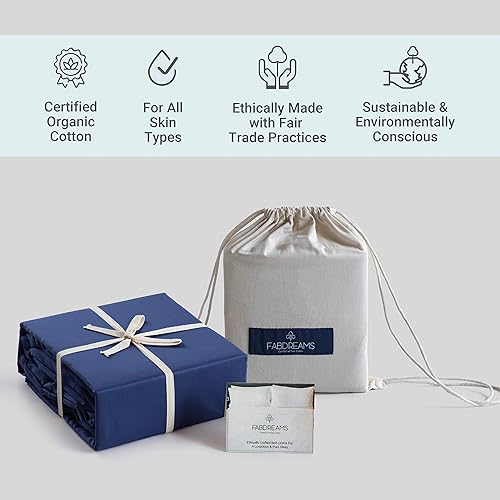 Miniatura 4 de Fabdreams - Juego de sábanas, 100 % algodón orgánico, tejido de satén, 4 piezas, 400 hilos, certificado GOTS, suave y sedoso, brillante, acabado de