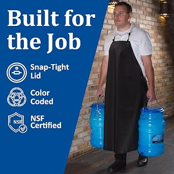 San Jamar-SI6500 Saf-T-Ice Commercial Ice Tote Snap-Tight Lid - Blue, 1 Count (Pack of 1)
