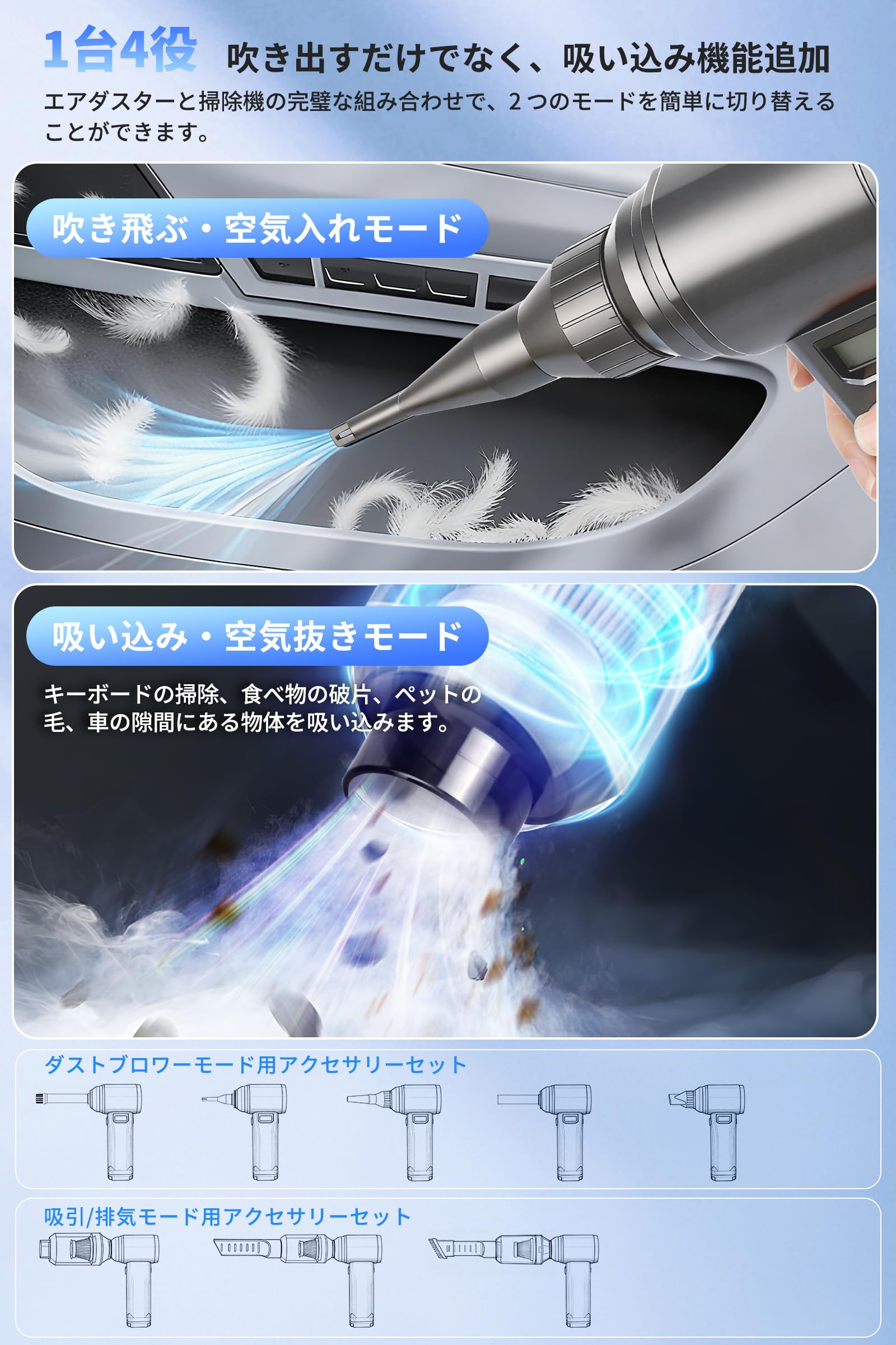 Amazon.co.jp: 【家電批評ベストバイ受賞】エアダスター 電動ブロワー
